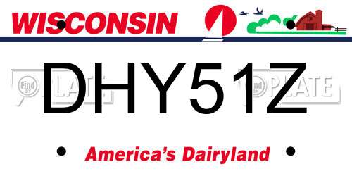 DHY51Z Wisconsin License Plate