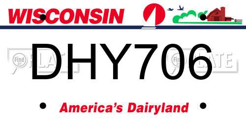 DHY706 Wisconsin License Plate