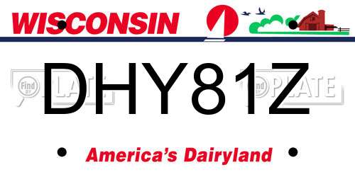 DHY81Z Wisconsin License Plate
