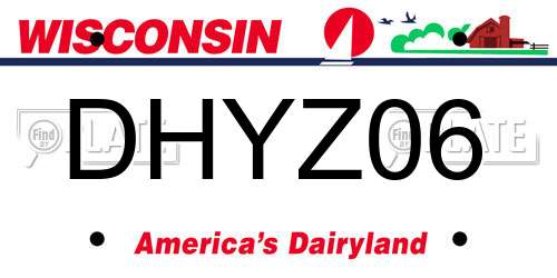 DHYZ06 Wisconsin License Plate