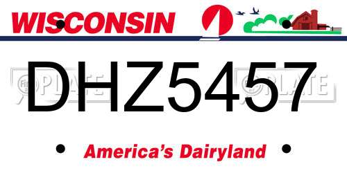 DHZ5457 Wisconsin License Plate