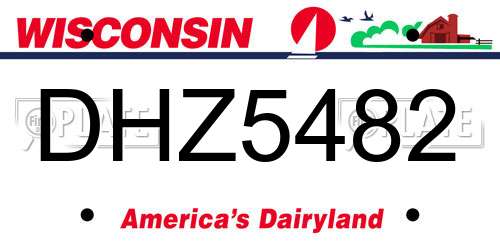 DHZ5482 Wisconsin License Plate