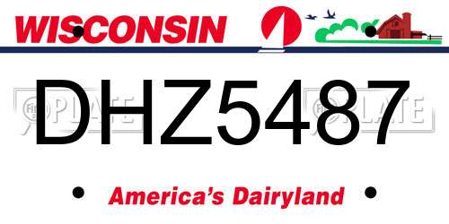 DHZ5487 Wisconsin License Plate