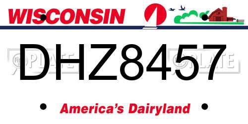DHZ8457 Wisconsin License Plate
