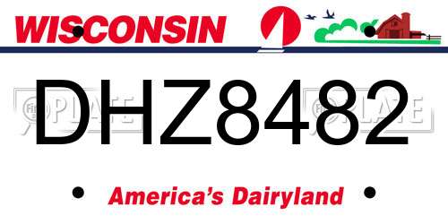 DHZ8482 Wisconsin License Plate