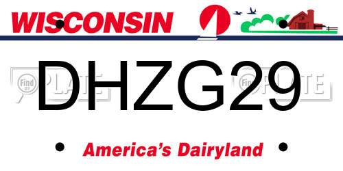 DHZG29 Wisconsin License Plate