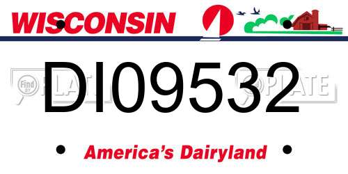DI09532 Wisconsin License Plate