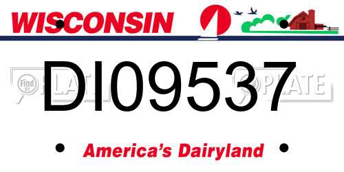 DI09537 Wisconsin License Plate
