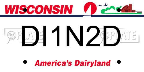 DI1N2D Wisconsin License Plate