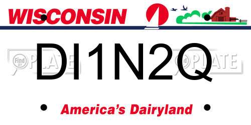 DI1N2Q Wisconsin License Plate