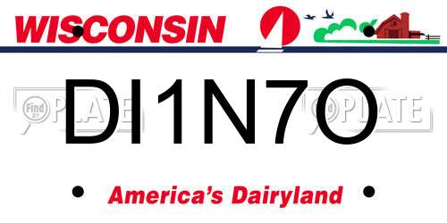DI1N7O Wisconsin License Plate
