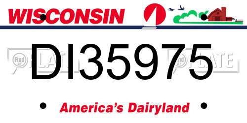 DI35975 Wisconsin License Plate