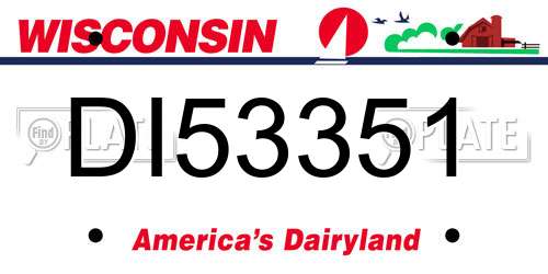 DI53351 Wisconsin License Plate