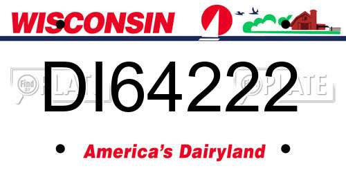 DI64222 Wisconsin License Plate