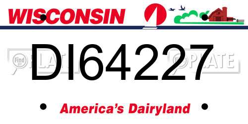 DI64227 Wisconsin License Plate