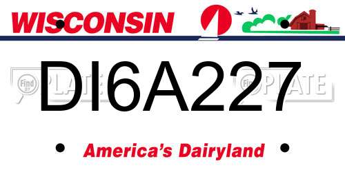 DI6A227 Wisconsin License Plate