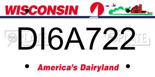 DI6A722 Wisconsin License Plate