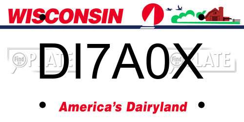 DI7A0X Wisconsin License Plate