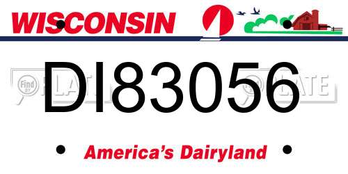 DI83056 Wisconsin License Plate