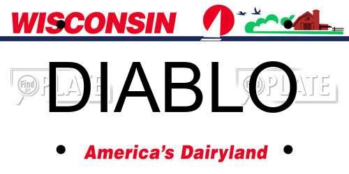 DIABLO Wisconsin License Plate