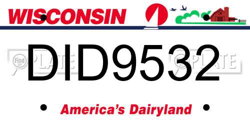 DID9532 Wisconsin License Plate