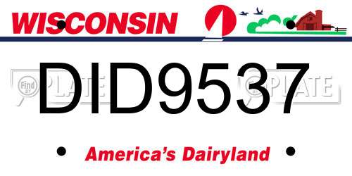 DID9537 Wisconsin License Plate