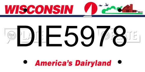 DIE5978 Wisconsin License Plate