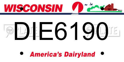 DIE6190 Wisconsin License Plate