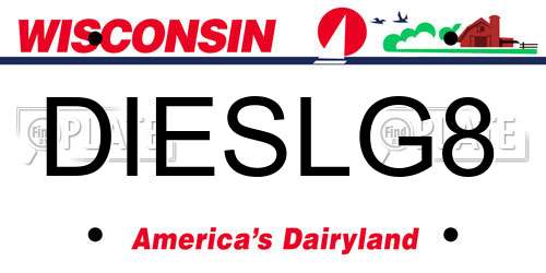 DIESLG8 Wisconsin License Plate