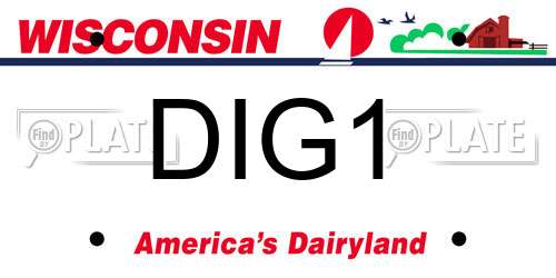 DIG1 Wisconsin License Plate
