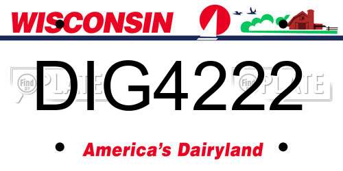DIG4222 Wisconsin License Plate