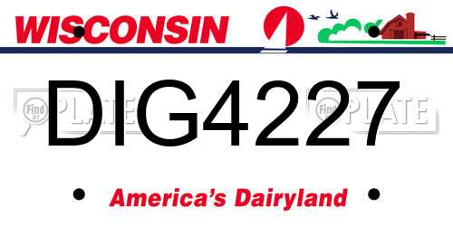 DIG4227 Wisconsin License Plate