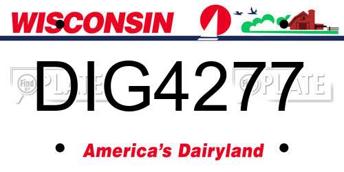 DIG4277 Wisconsin License Plate