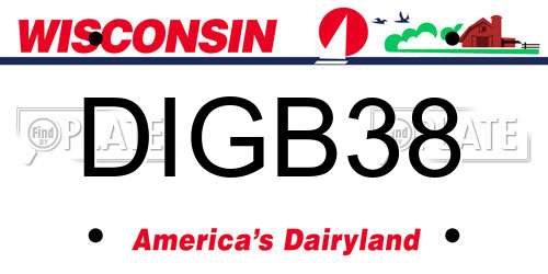 DIGB38 Wisconsin License Plate
