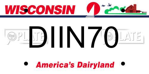 DIIN70 Wisconsin License Plate