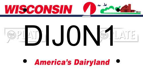 DIJ0N1 Wisconsin License Plate