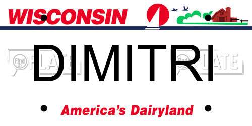 DIMITRI Wisconsin License Plate