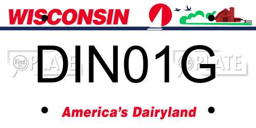 DIN01G Wisconsin License Plate