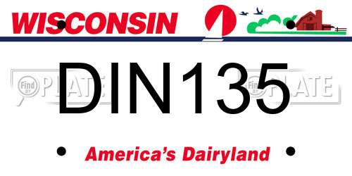 DIN135 Wisconsin License Plate