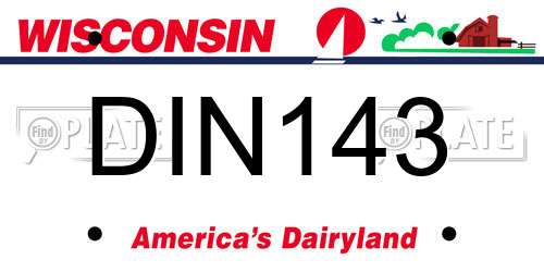 DIN143 Wisconsin License Plate