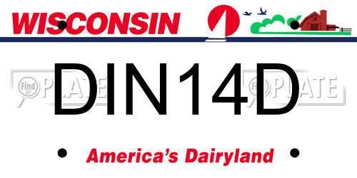 DIN14D Wisconsin License Plate