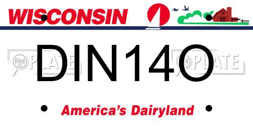 DIN14O Wisconsin License Plate