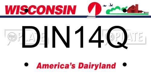 DIN14Q Wisconsin License Plate
