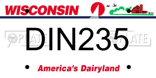 DIN235 Wisconsin License Plate