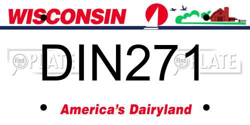 DIN271 Wisconsin License Plate