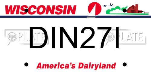 DIN27I Wisconsin License Plate