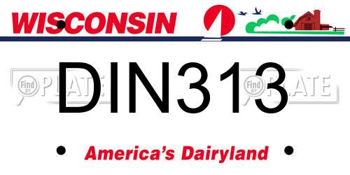 DIN313 Wisconsin License Plate