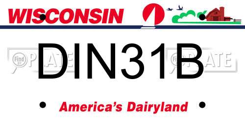 DIN31B Wisconsin License Plate