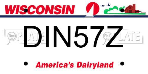 DIN57Z Wisconsin License Plate