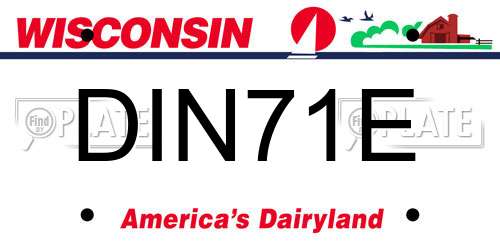 DIN71E Wisconsin License Plate